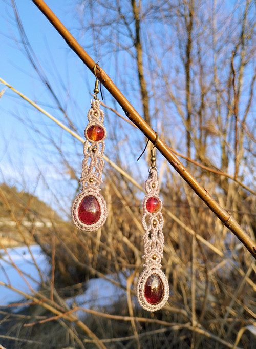 Elegantní macrame náušnice