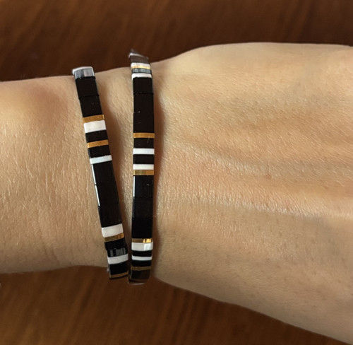 Miyuki naramek black&gold