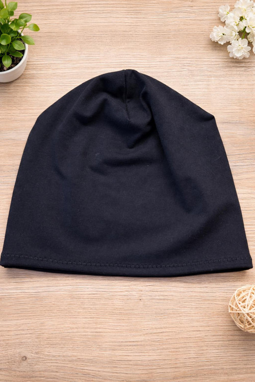 Černá bavlněná unisex čepice