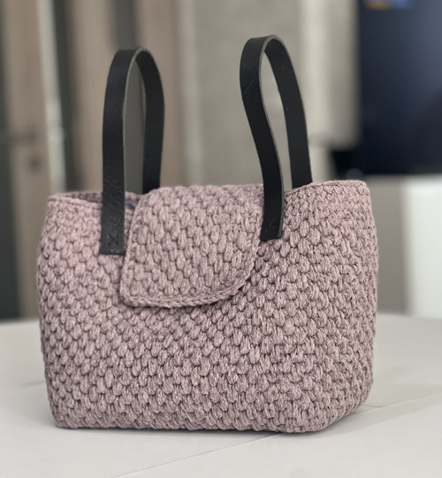 Háčkovaná taška ' Velvet' / šedá