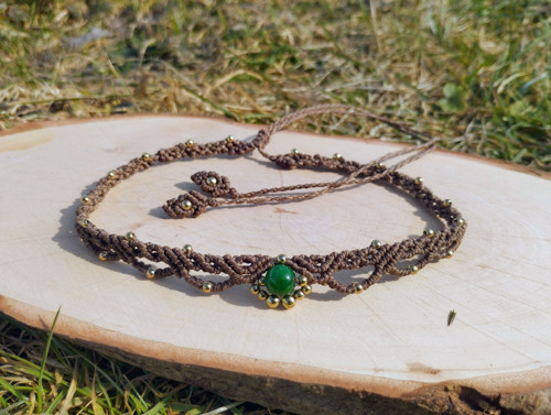 Jemný macrame choker