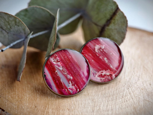 Puzetové náušnice "malina" akryl/18mm