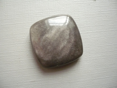 Kabošon - obsidián stříbrný 24 mm, č.19f