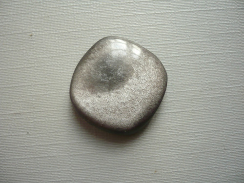 Kabošon - obsidián stříbrný 21 mm, č.32f