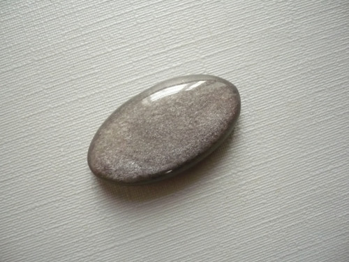 Kabošon - obsidián stříbrný 25 mm, č.33f