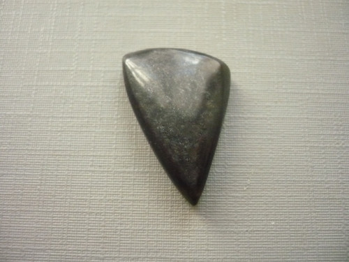 Kabošon - obsidián stříbrný 26 mm, č.34f