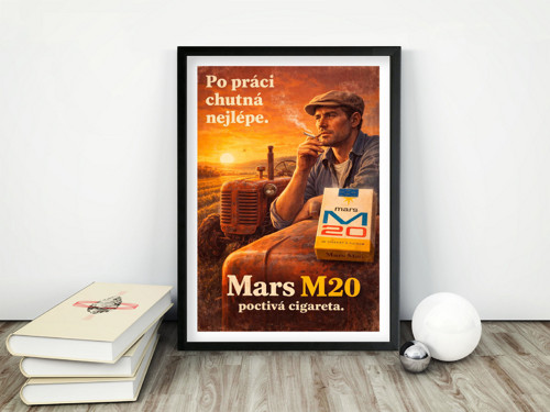 Cigarety Mars retro plakát — foto 1