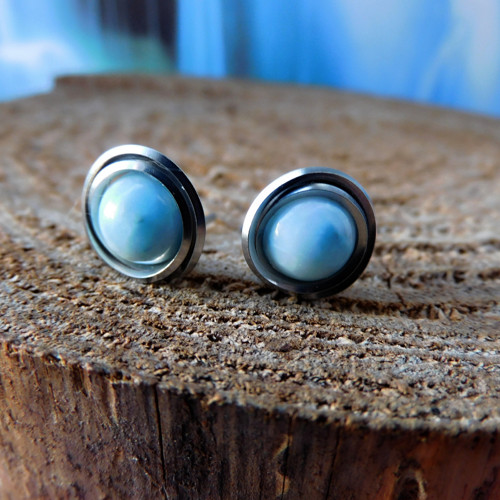 Naušnice- nerez- larimar