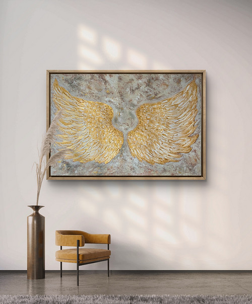ZLATÁ ANDĚLSKÁ KŘÍDLA II / 100x70cm