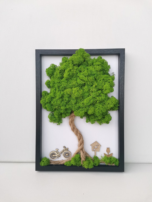 Mechový obrázek, strom 20x30cm
