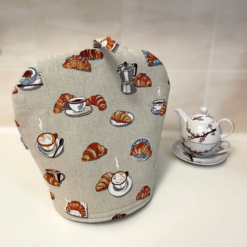 Termo poklop na konvici - káva a croissanty