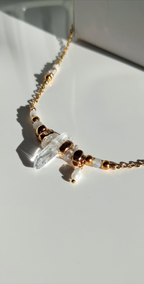 Náhrdelník Gold Dust & Crystals s křišťálem