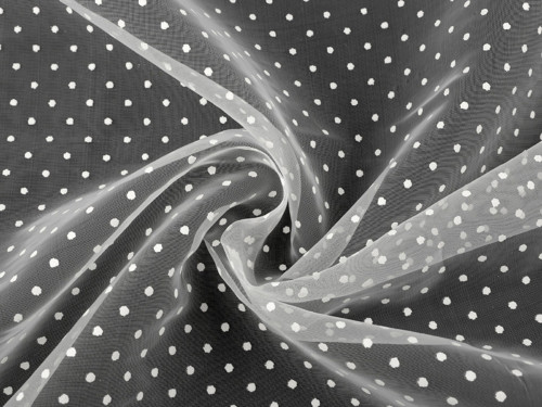 Zbytek!!! Organza s puntíky šíře 150 cm (80cm)