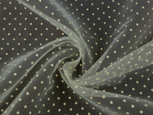 Zbytek!!! Organza s puntíky šíře 150 cm (75 cm)