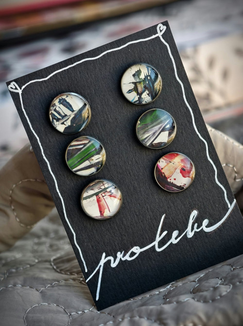Puzetové náušnice "STRAKATKY" 12mm