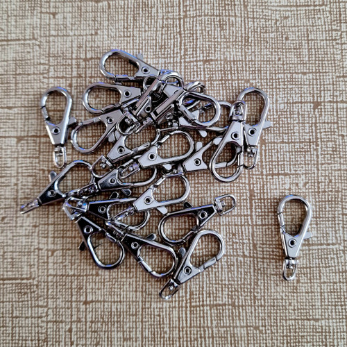 Sada 10 ks - Kovová otočná KARABINA, 27x10 mm