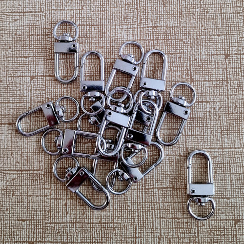 Sada 10 ks - Kovová otočná KARABINA, 30x12 mm