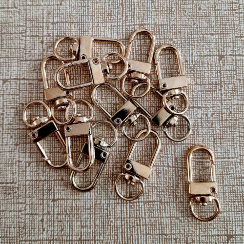 Sada 10 ks - Kovová otočná KARABINA, 30x12 mm
