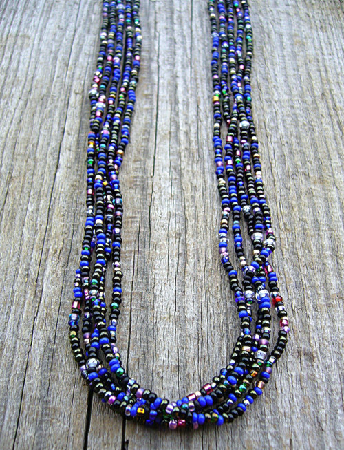 Náhrdelník multicolor blue 2 / plesový? 400 cm