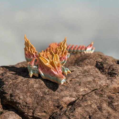 Ohnivý, duhový dráček - 17,5cm - 3D tisk