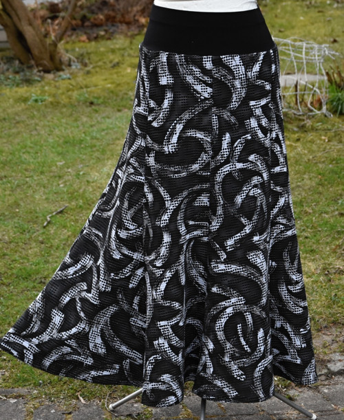 Dlouhá sukně -černo šedá-jarní