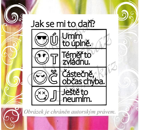 Jak se mi to daří? Smajlík Ú, T, Č, J. 2541 Razítk
