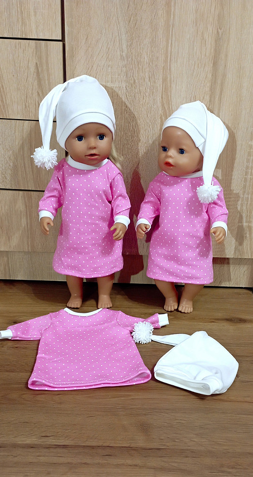 Noční košilka, spací čepice baby born 43 - 46 cm