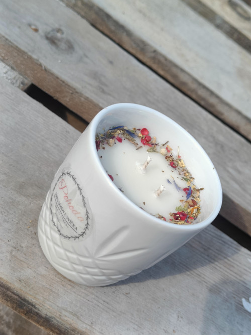 Svíčka v porcelánové skleničce Pohoda 200g