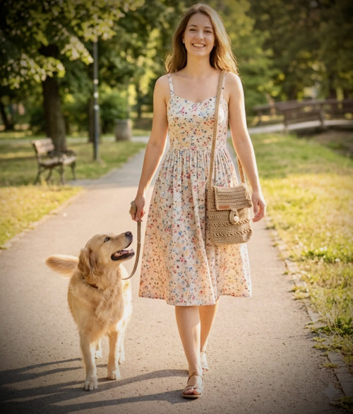 Háčkovaná jutová crossbody kabelka v boho stylu — foto 1