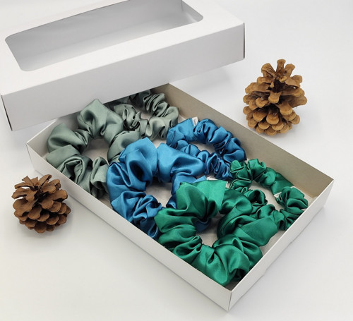 Dárková sada zelená II. - 6 scrunchies