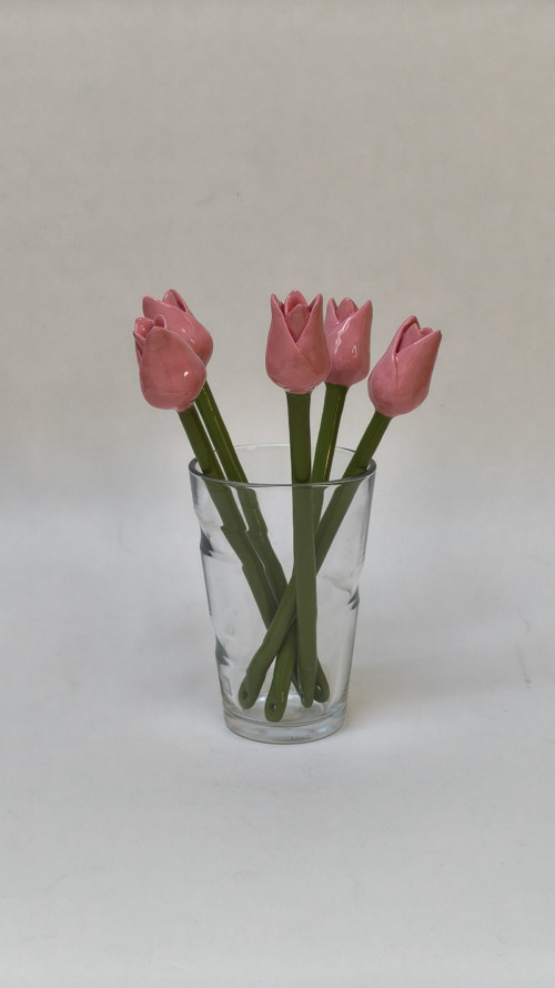 Keramický tulipán - růžový