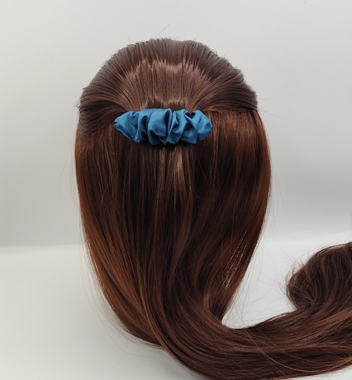 Spona do vlasů scrunchie tm. petrolej 8 cm