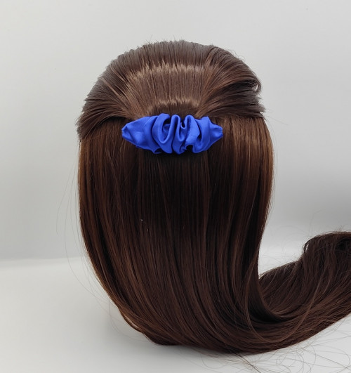 Spona do vlasů scrunchie modrá 8 cm