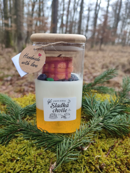 Sójová svíčka ručně litá - Sladké lívance