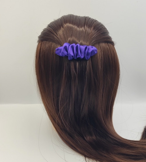 Spona do vlasů scrunchie tmavě fialová 8 cm