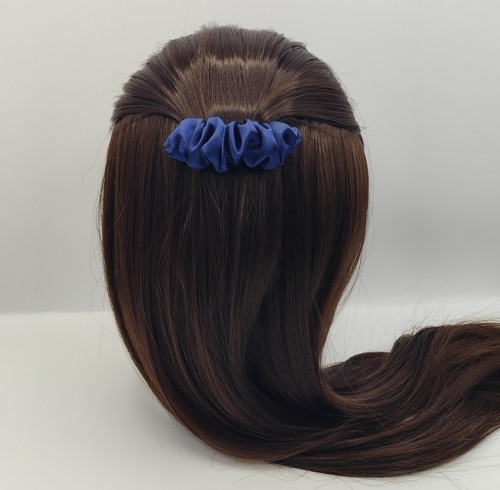 Spona do vlasů scrunchie temně modrá 8 cm
