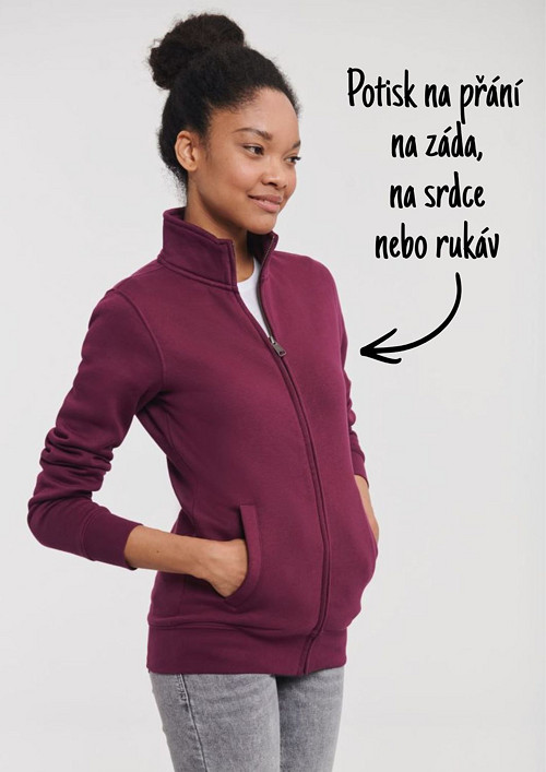 Dámská mikina na zip - "Barva a motiv na přání"