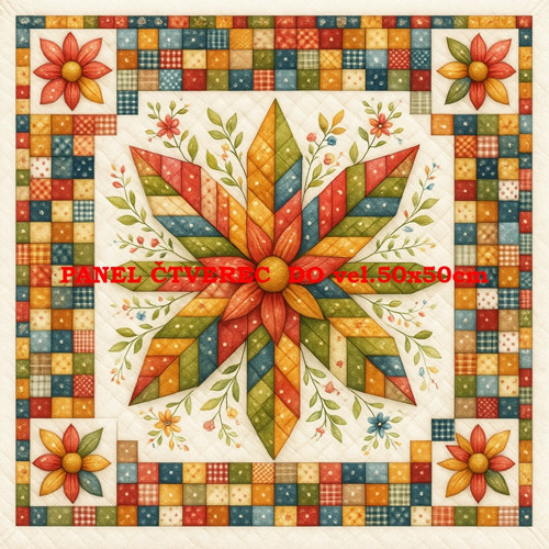Bavlněný panel - varianty velikostí / 10 x 10cm