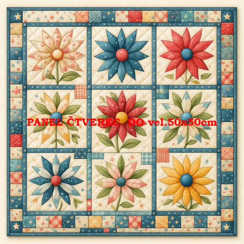 Bavlněný panel - varianty velikostí / 10 x 10cm