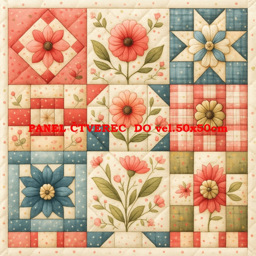 Bavlněný panel - varianty velikostí / 10 x 10cm