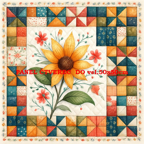 Bavlněný panel - varianty velikostí / 10 x 10cm