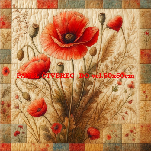 Bavlněný panel - varianty velikostí / 10 x 10cm