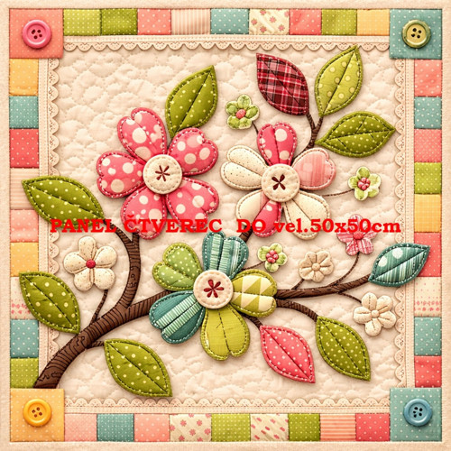 Bavlněný panel - varianty velikostí / 10 x 10cm