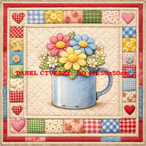 Bavlněný panel - varianty velikostí / 10 x 10cm — foto 1