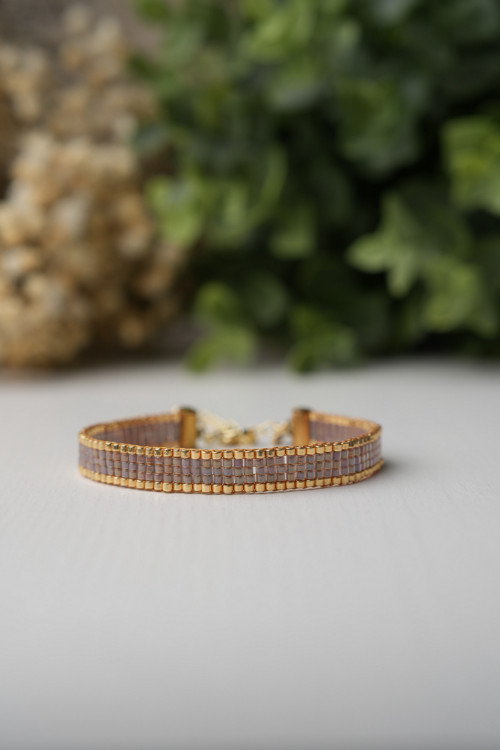 Elegantní náramek "Cocoa Gold" - Miyuki