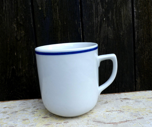 Modrá linka...porcelánový hrnek