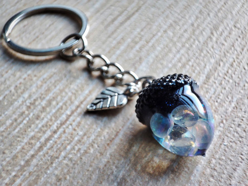 Přívěsek na klíče DUBÍNEK, křišťál aqua aura