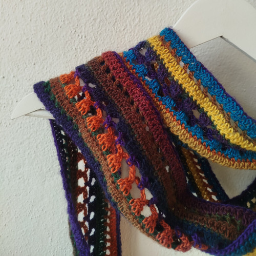 Šála "skinny scarf", vícebarevná, VÝPRODEJ