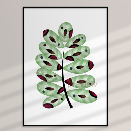 Art list poster - bledě zelený