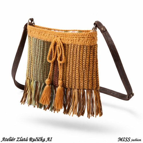 BERENIKA - boho háčkovaná kabelka s třásněmi